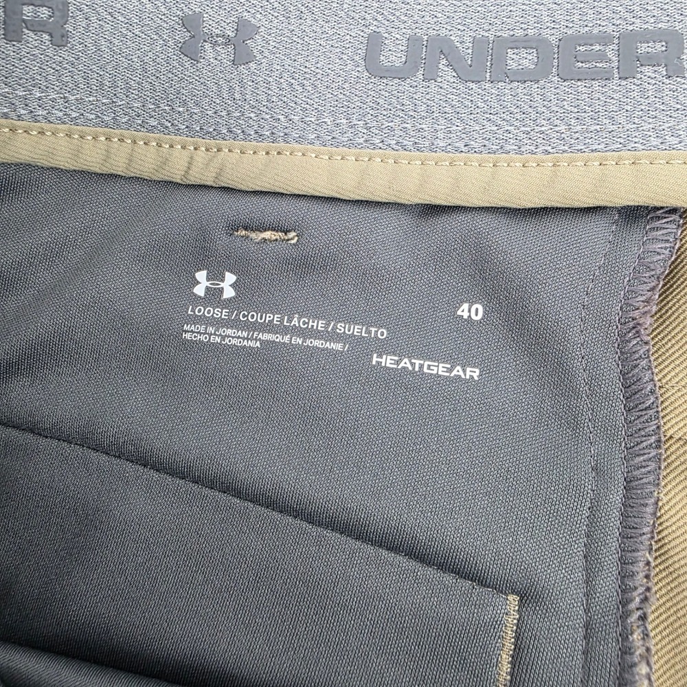 Under Armour Match Play Golf Shorts Mens 40‎ Tan HeatGear Loose Fit 11" Inseam - Picture 4 of 8